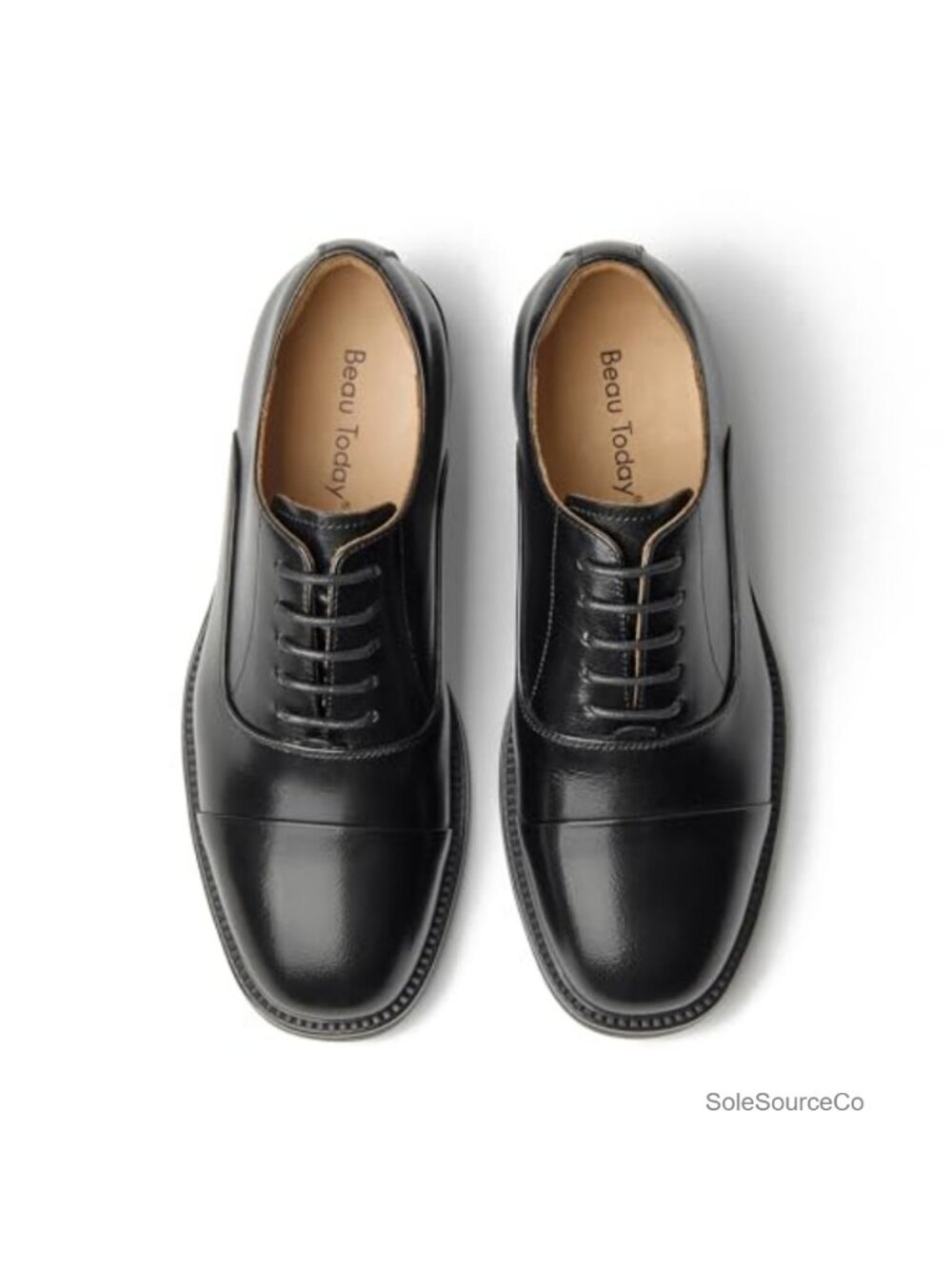 Genuine Leather Oxfords Lace-Up Cap Toe Dress Shoes Comfortable Formal Business